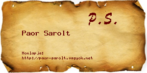 Paor Sarolt névjegykártya